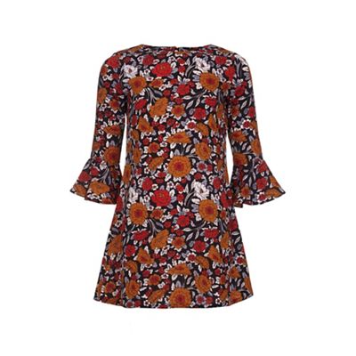 Yumi Girl Multicoloured Floral Bell Sleeved Tunic Dress